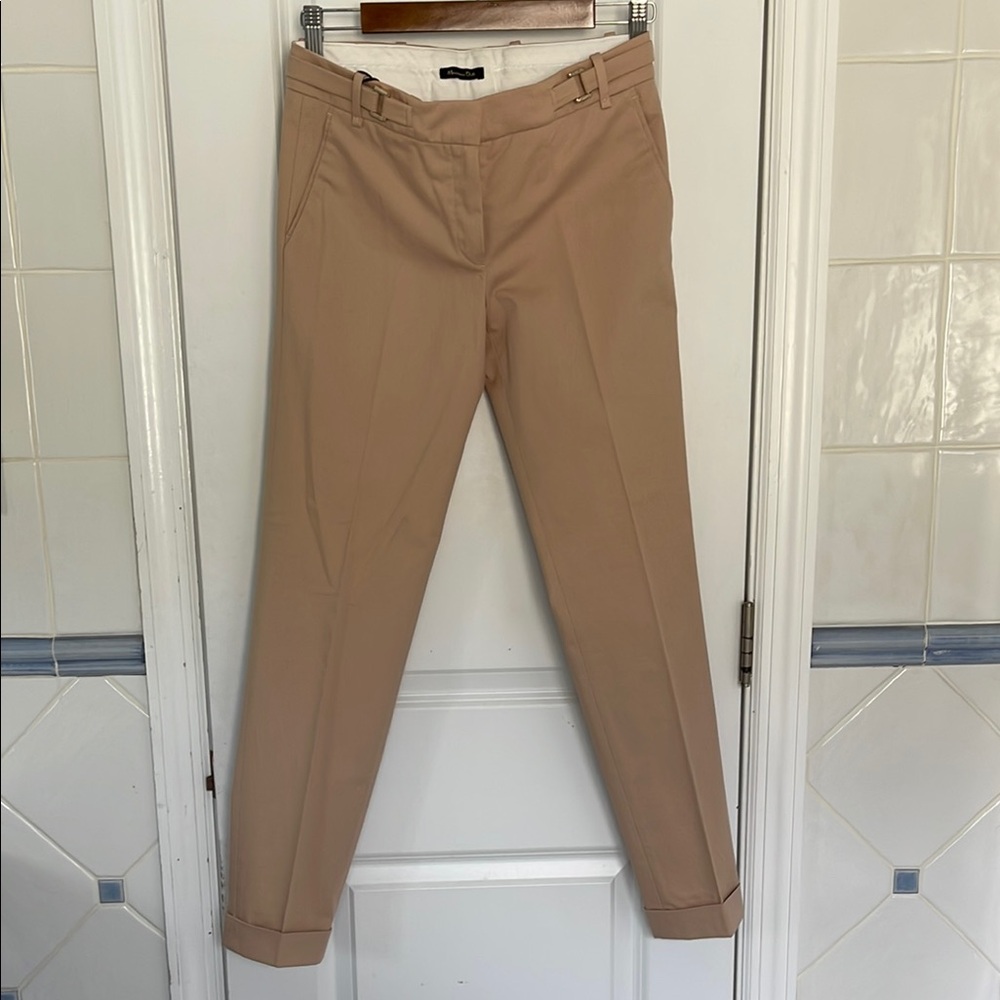 Tan Trousers with Belt Loops